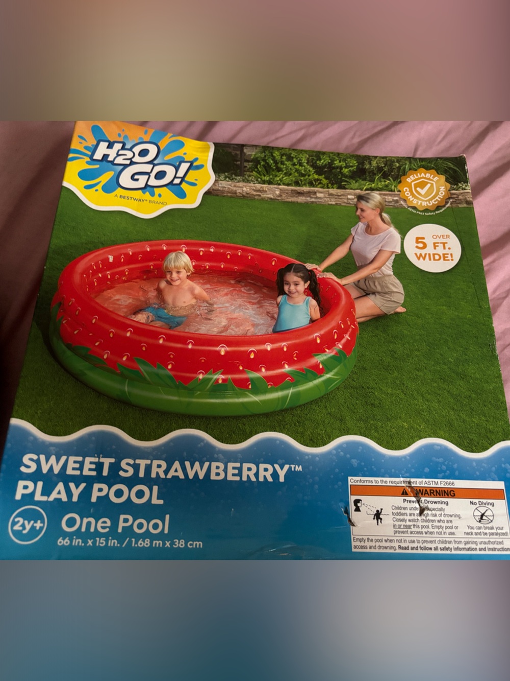 H2O GO! Sweet Strawberry Kids Play Pool - Red & Green